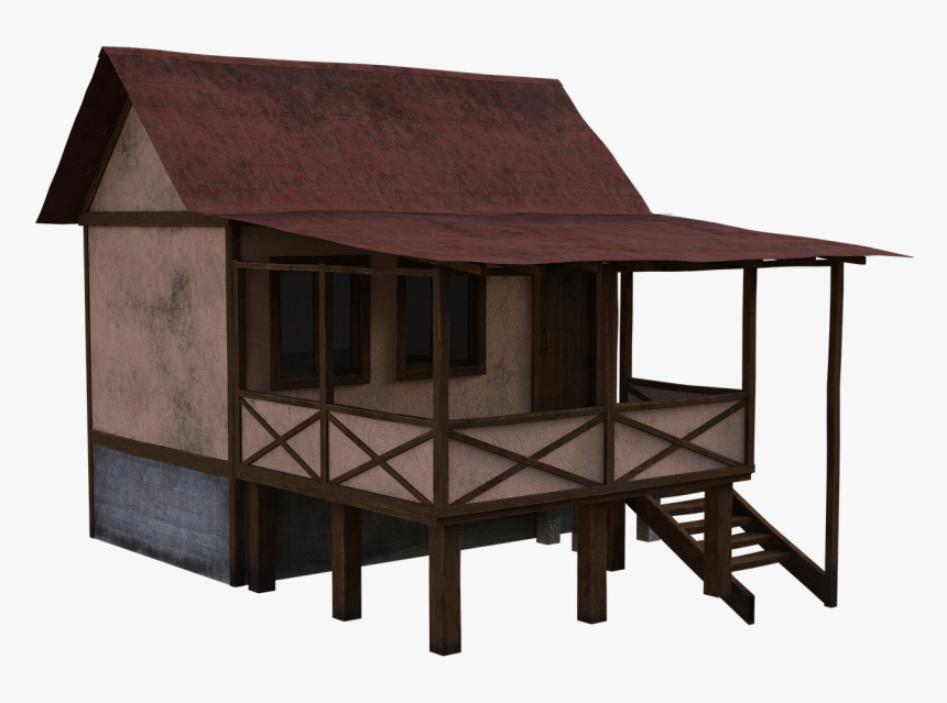 House, Shack, Porch, Stairs, Steps, Windows, Doors - House, HD Png Download