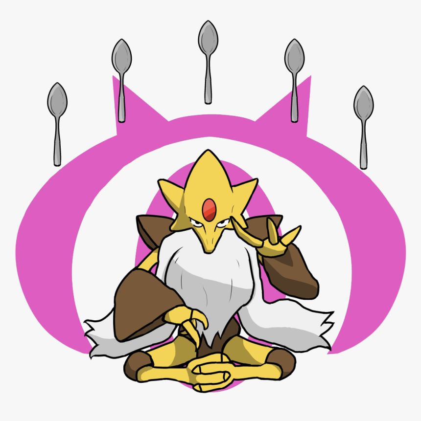 Mega Alakazam Lifts Some Spoons For Your Entertainment - Alakazam Mega Png, Transparent Png