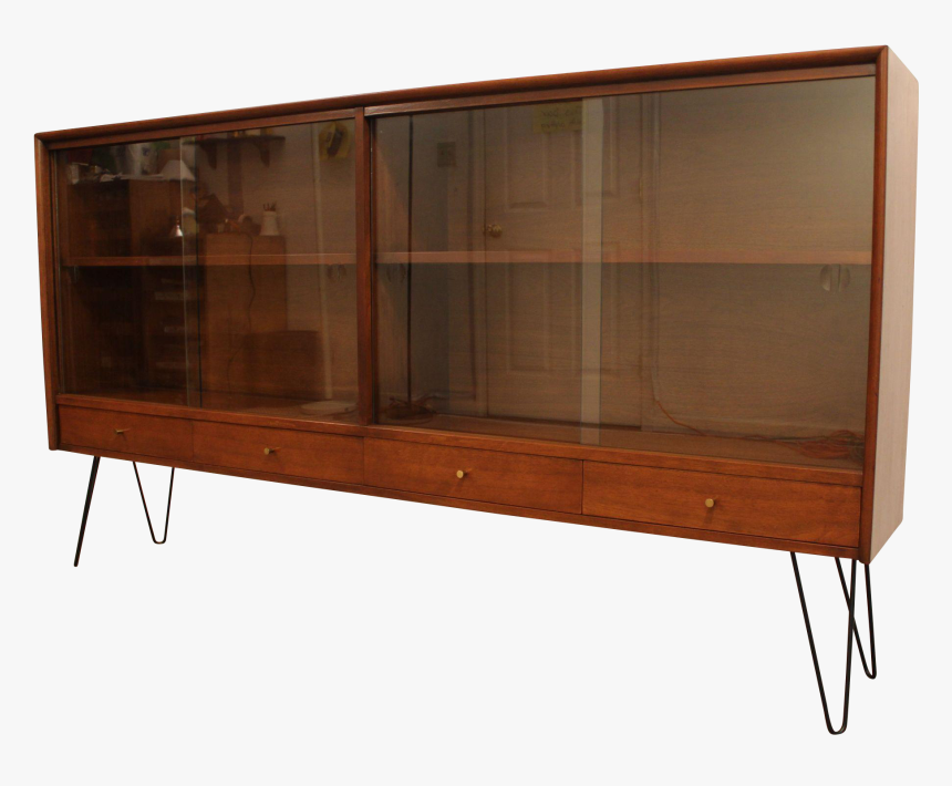 Wood Credenza Glass Doors, HD Png Download
