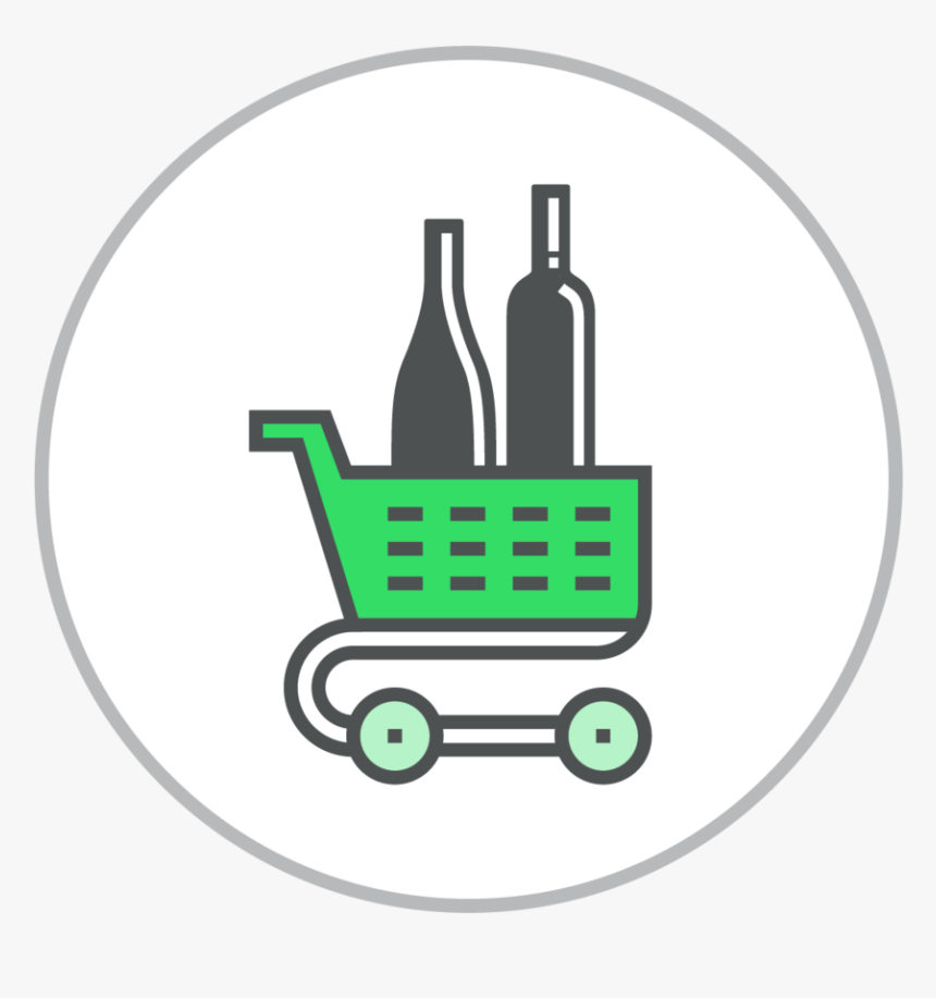 Transparent Wine Glass Icon Png - Green Shopping Cart Png, Png Download