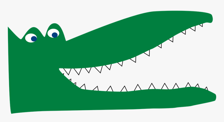 Crocodile, Lizard, Eyes, Green, Mouth, Sharp, Dangerous - Crocodile Cartoon Open Mouth, HD Png Download