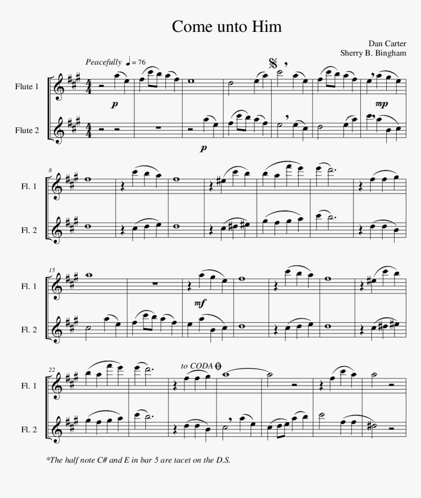 Printable O Holy Night Sheet Music, HD Png Download