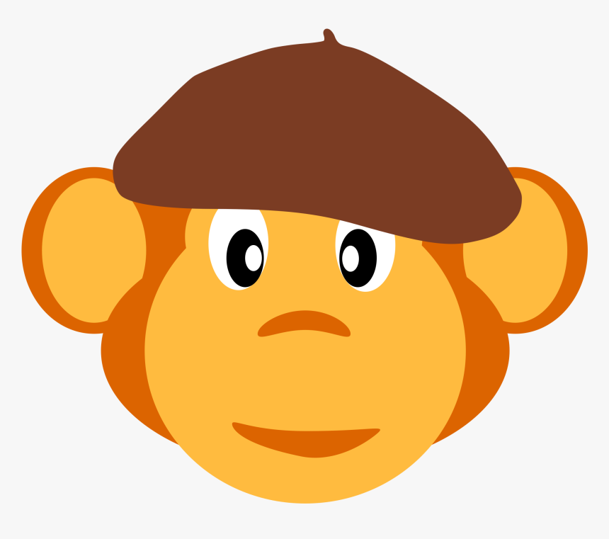 This Free Icons Png Design Of Monkey With Beret - Monkey Head Transparent, Png Download