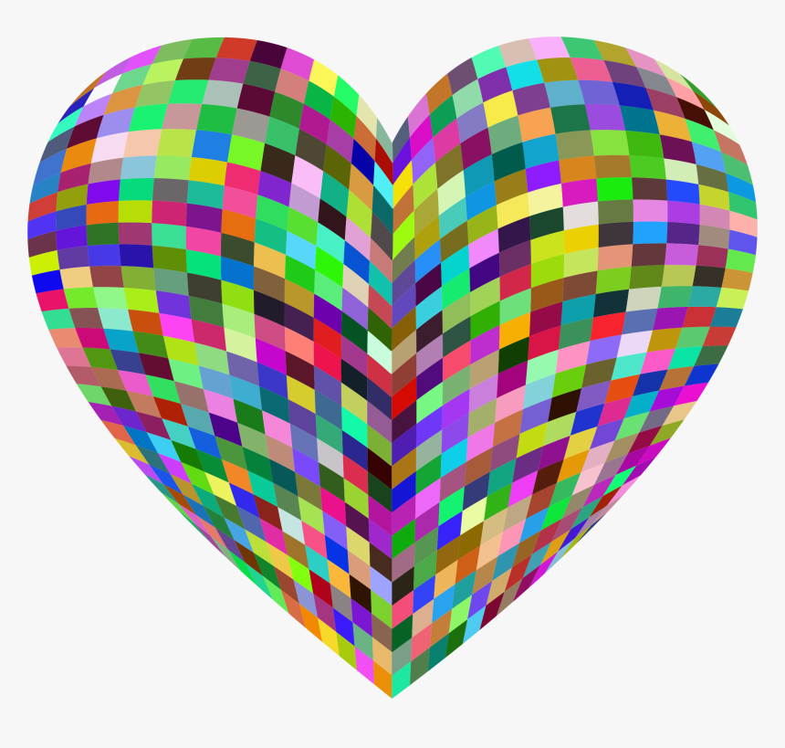 3d Prismatic Grid Heart Clip Arts - Balloon, HD Png Download