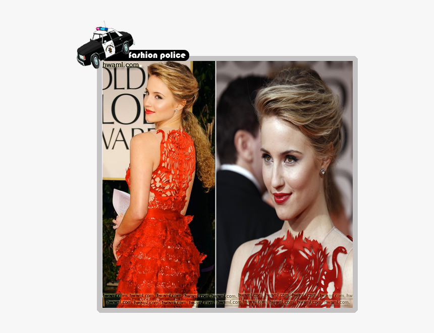 ظهرت Dianna Agron في فستان أحمر ناري من تصميم Giles - Dianna Agron Golden Globes 2012, HD Png Download