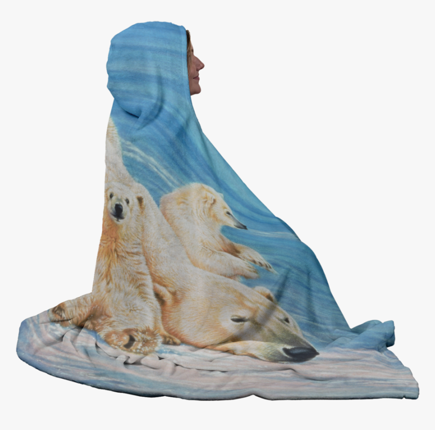 Polar Bear Hooded Blanket - Carving, HD Png Download