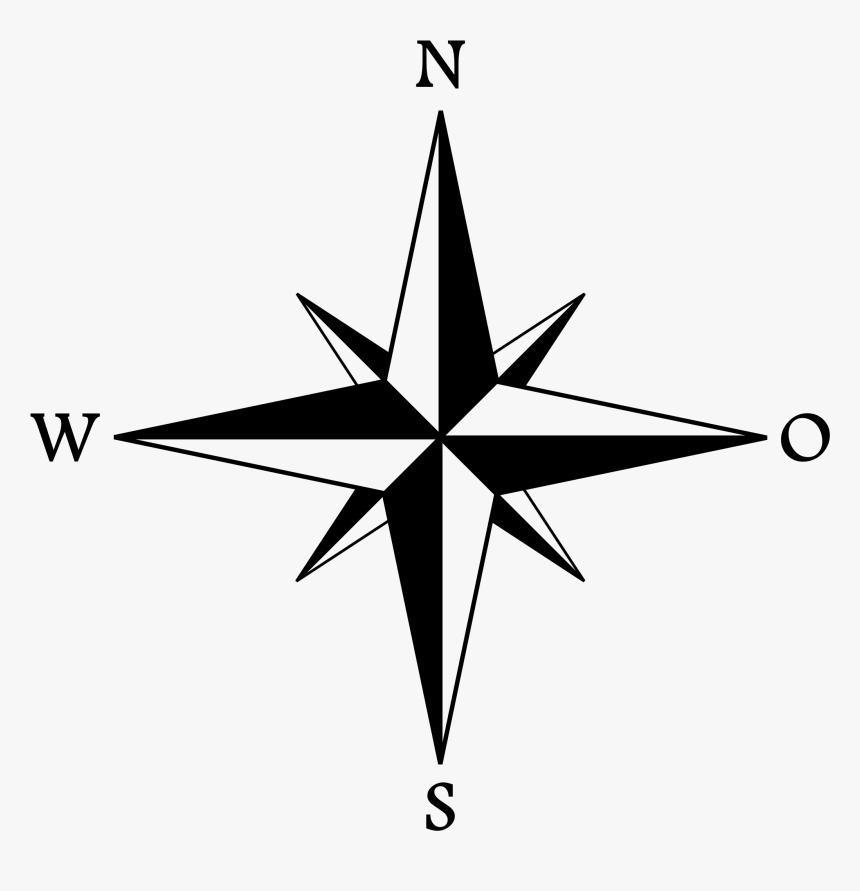 Simple Wind Rose Clip Arts - Desenho Das Rosas Dos Ventos, HD Png Download