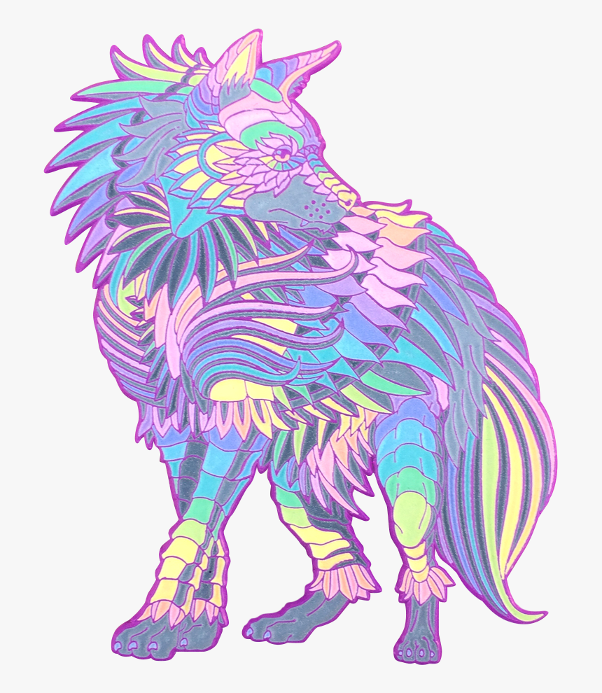 Rainbow Pastel Hyena - Illustration, HD Png Download