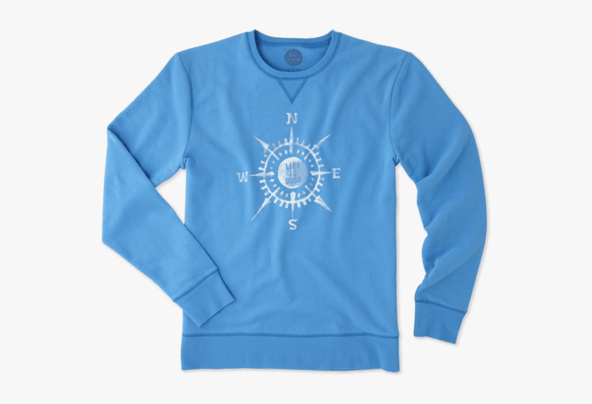 Men S Compass Go-to Crew - Long-sleeved T-shirt, HD Png Download