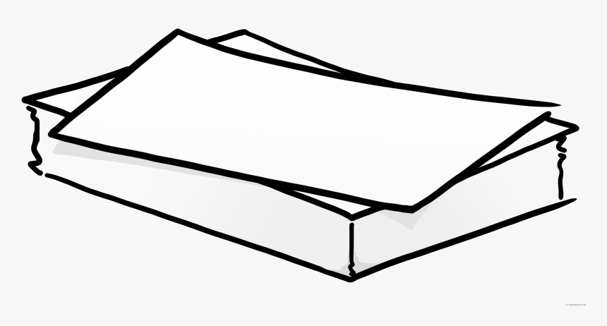 Stack Of Paper Tools Free Black White Clipart Images - Paper Clipart Black And White, HD Png Download