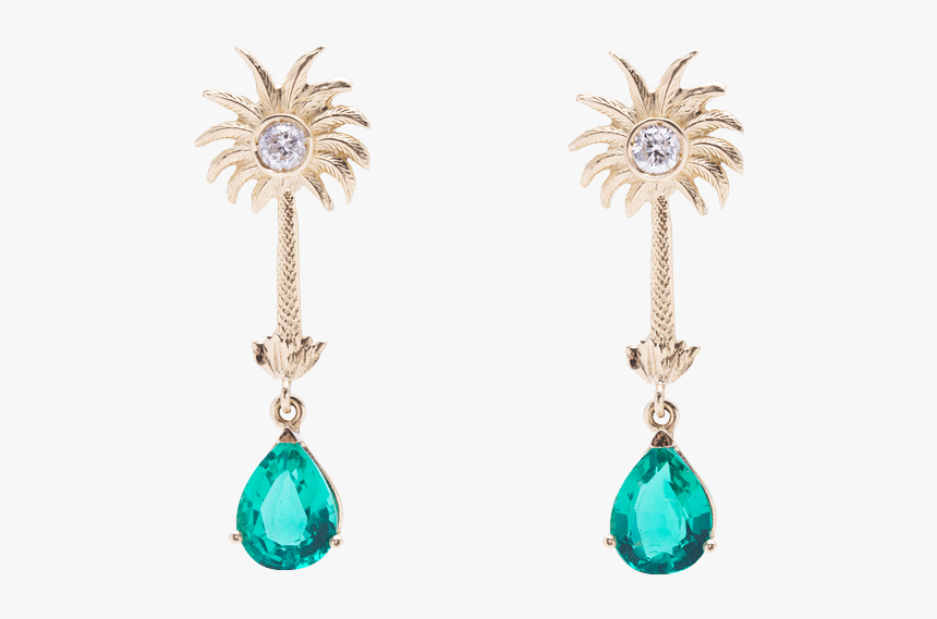 Foto De La Joya Palmeras Y Esmeraldas - Earrings, HD Png Download
