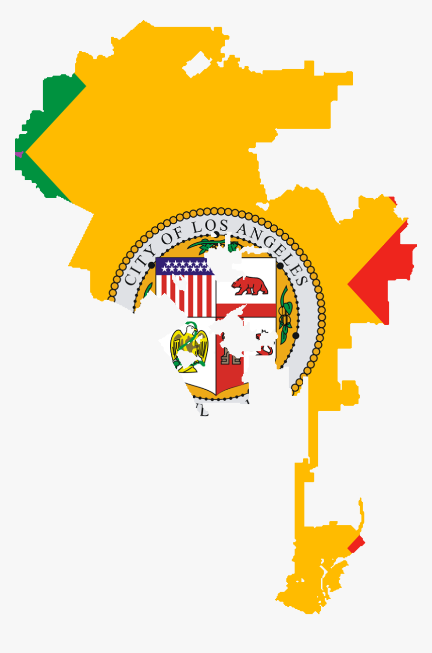 Flag Map Of Los Angeles, California - Los Angeles Flag Map, HD Png Download