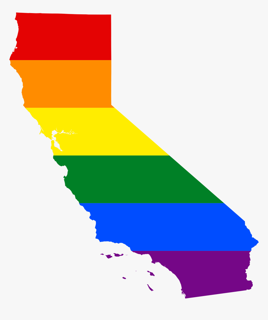 Lgbt Flag Map Of California - California Flag Lgbt, HD Png Download