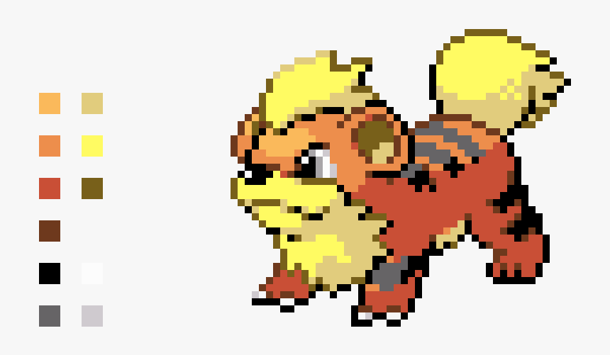Growlithe Pixel Png, Transparent Png