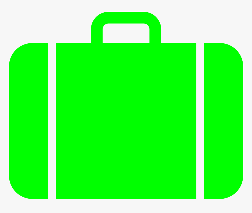 Suitcase Icon Green - Transparent Background Black Suitcase Png, Png Download