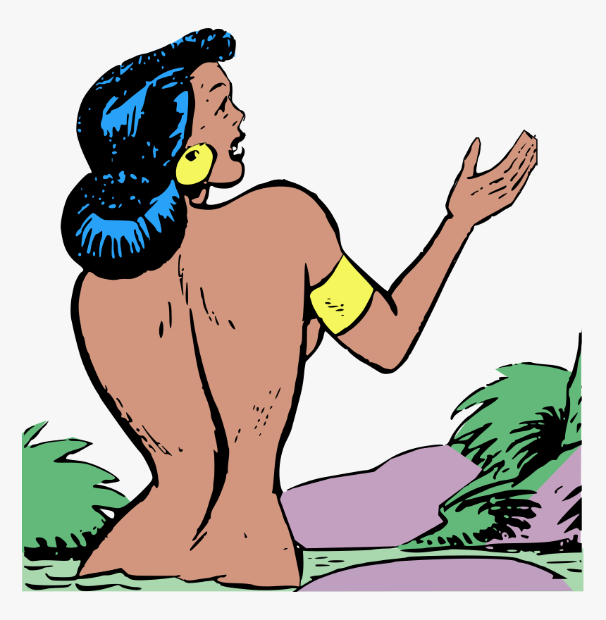 Woman In Water - People Bathing In River Clipart, HD Png Download