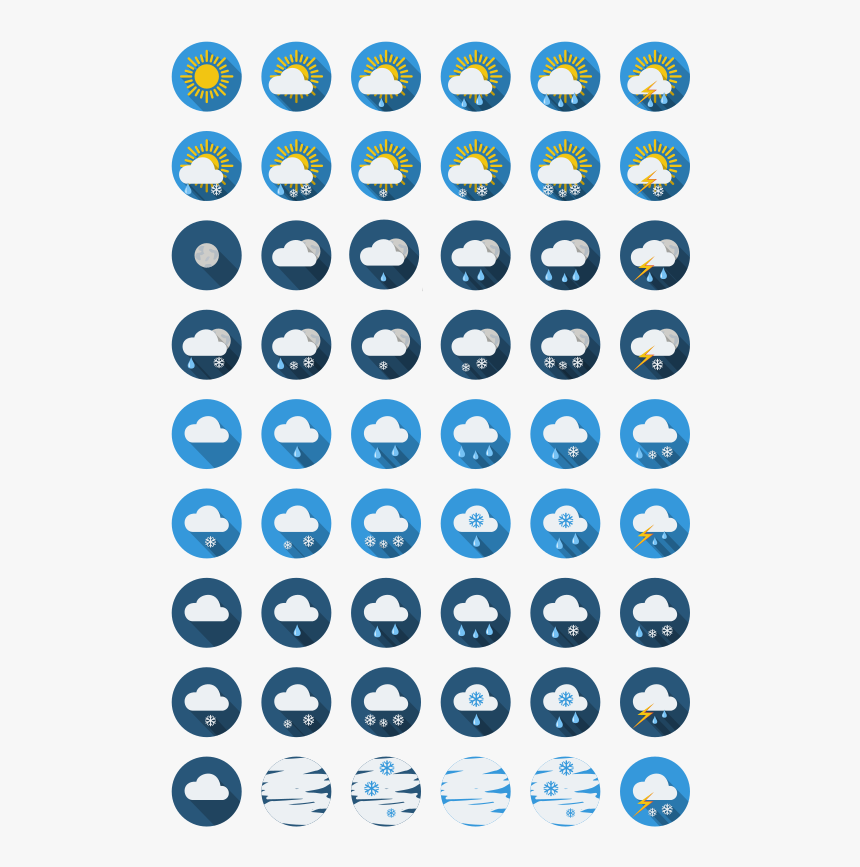Weather Round Icons - Transparent Background Weather Icons Png, Png Download