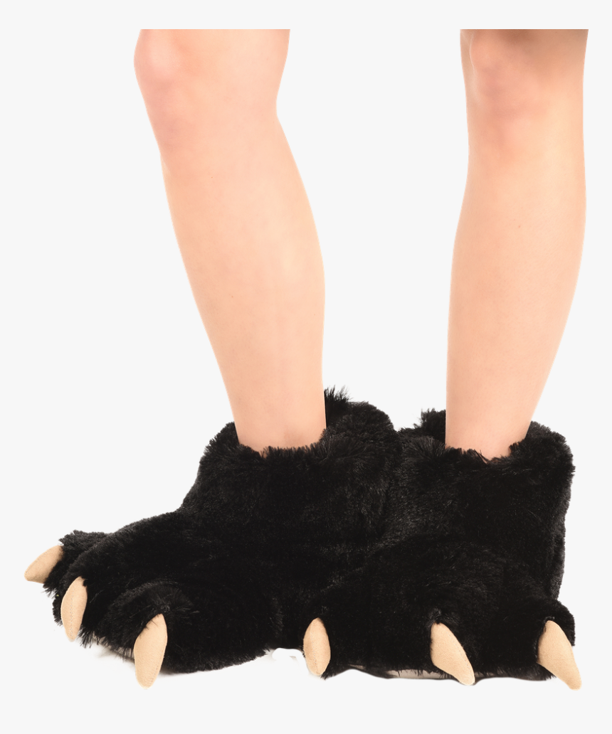 Black Bear - Lazy One Bear Slippers, HD Png Download