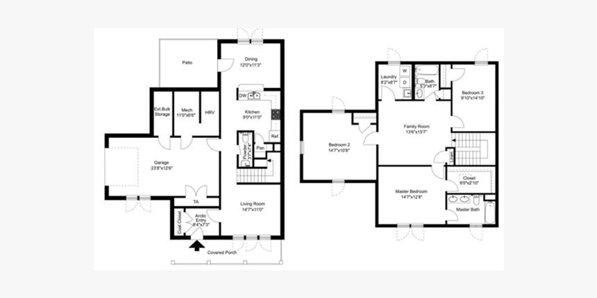 0 For The Bear Paw-northern Lights 3 Bedroom I Floor - Floor Plan, HD Png Download