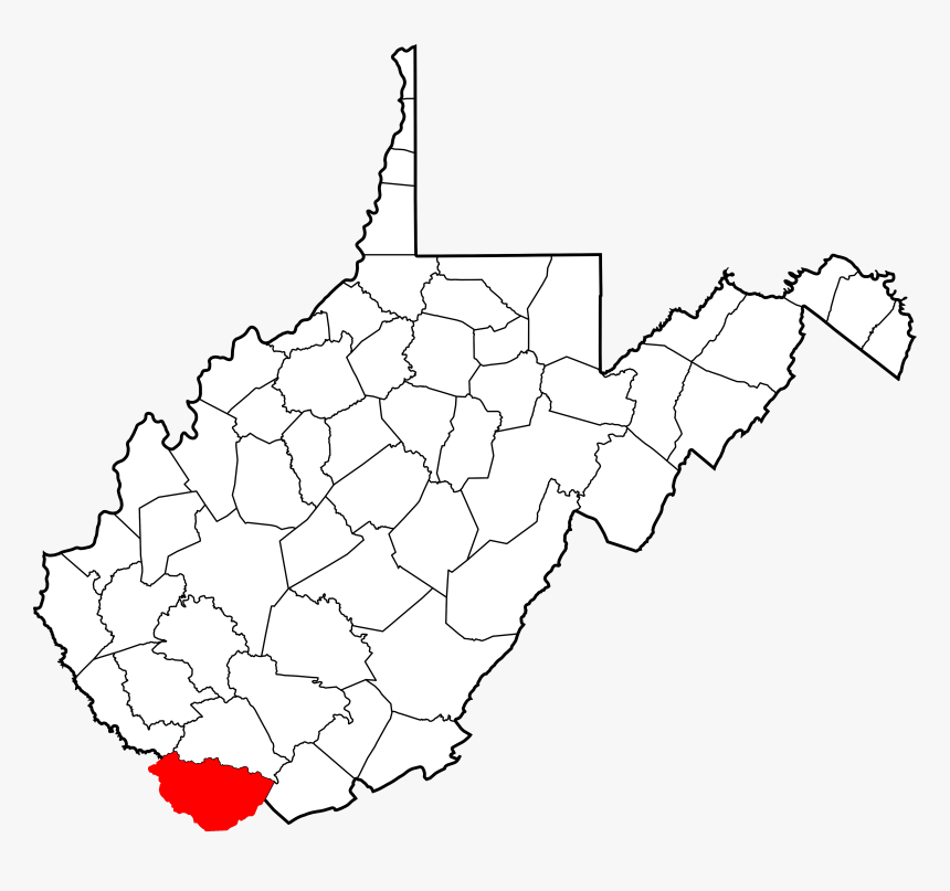Logan West Virginia Map Map Of West Virginia Highlighting Logan County - Roane County Wv, Hd Png  Download , Transparent Png Image - Pngitem