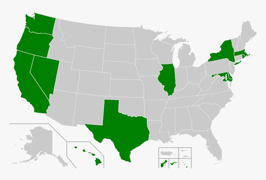 Shark Fin Ban Map Us 2018 - States With Red Flag Laws, HD Png Download
