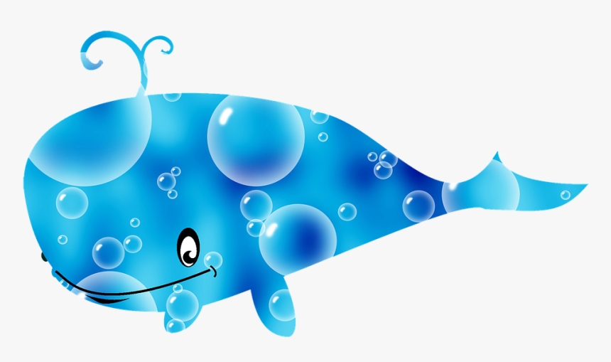 Blue, Whale, Design, Icon, Nature, Animal, Cartoon - Bubble Background, HD Png Download