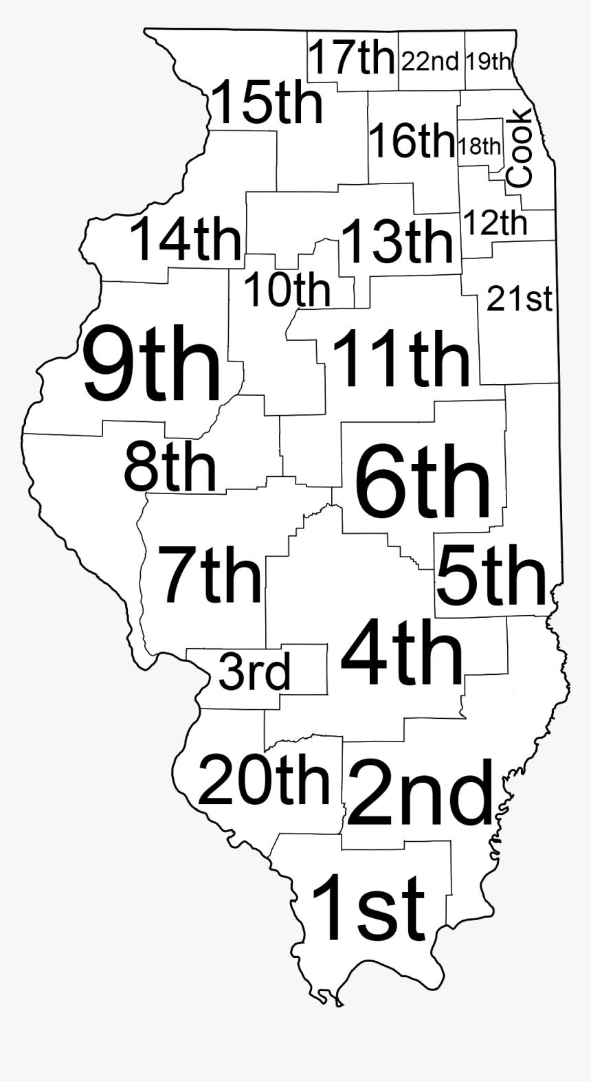 Illinois Judicial Circuits Map - Illinois Circuit Court, HD Png Download