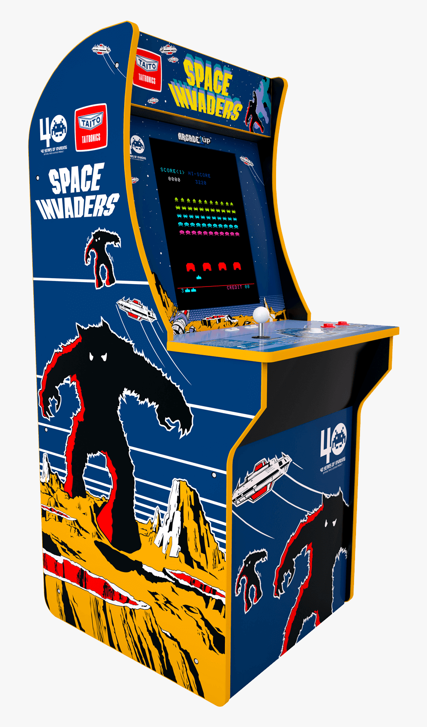 Space Invaders Arcade Cabinet 
 Class Lazyload Lazyload - 1up Arcade Space Invaders, HD Png Download