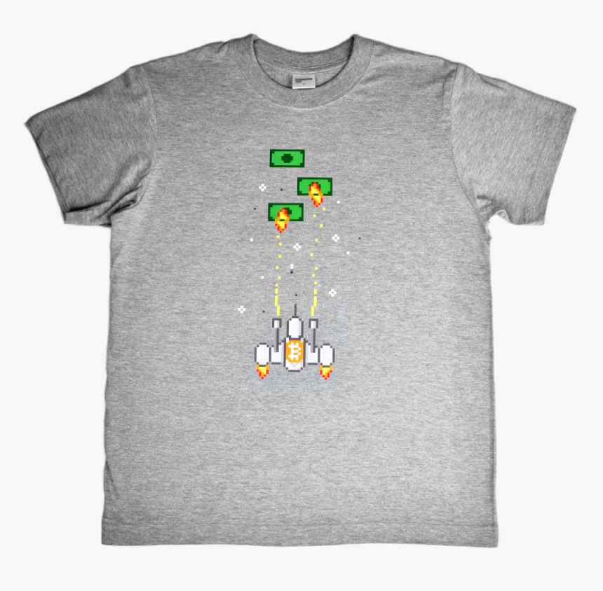 T-shirt Bitcoin Space Inviders Cotton - Active Shirt, HD Png Download
