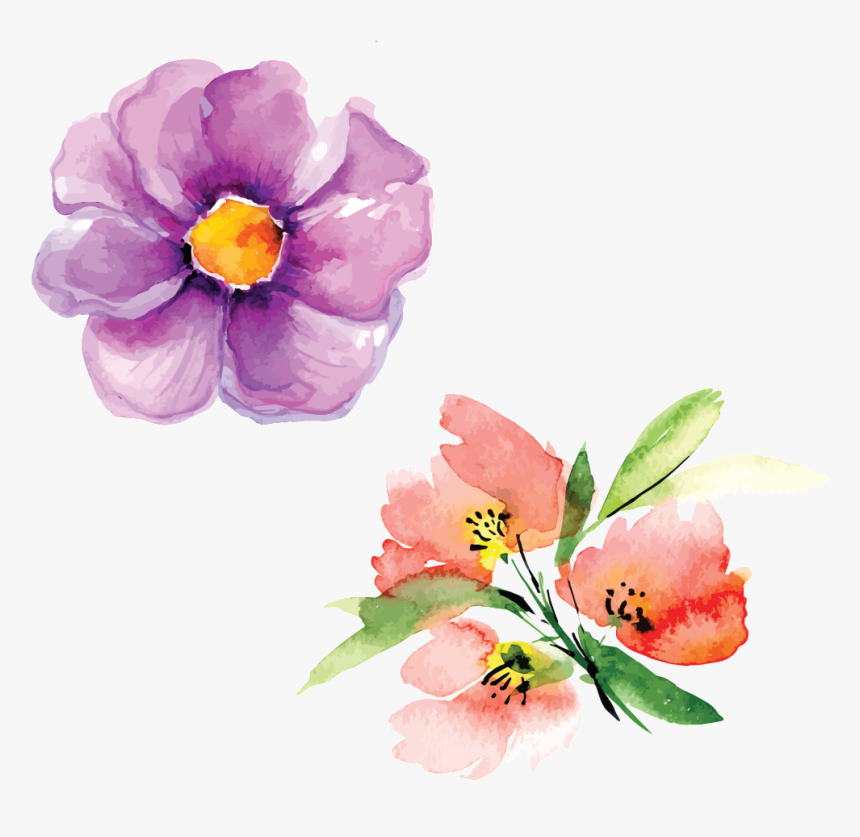 Transparent Painting Png - Flores Painted, Png Download