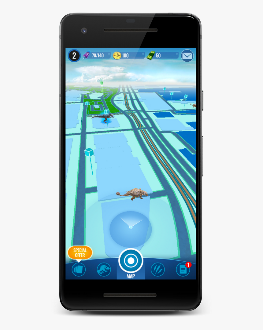 Jurassicworldalive1 - Google Maps Dinosaur, HD Png Download