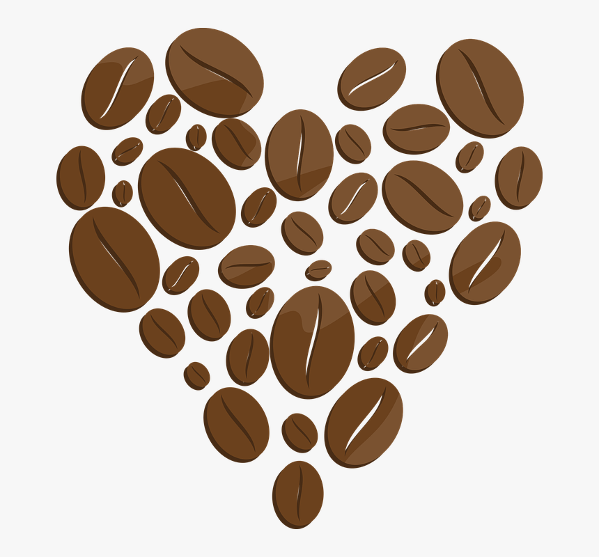 Coffee, Coffe, Beans, Heart, Drawing - Drawn Coffee Bean Png, Transparent Png