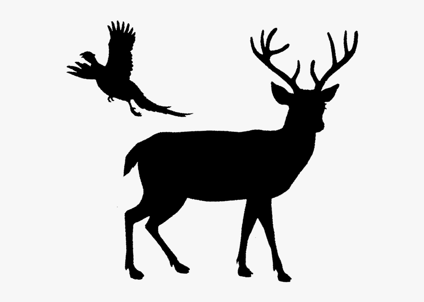 White-tailed Deer Reindeer Elk - Deer Silhouette Png, Transparent Png