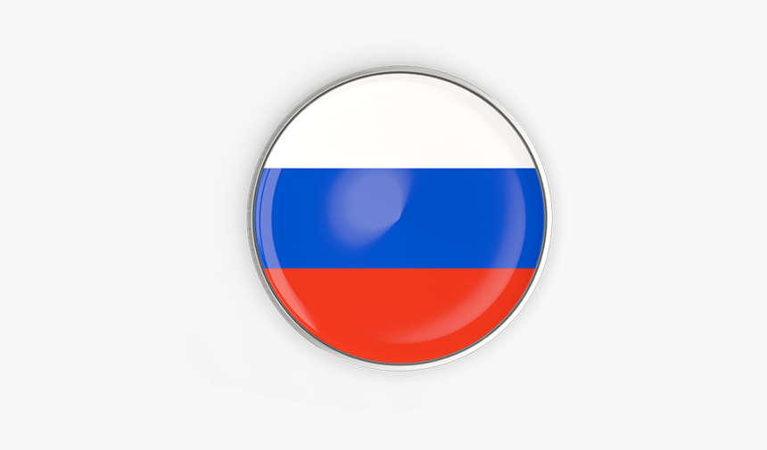 Round Button With Metal Frame - Russia Round Flag Png, Transparent Png