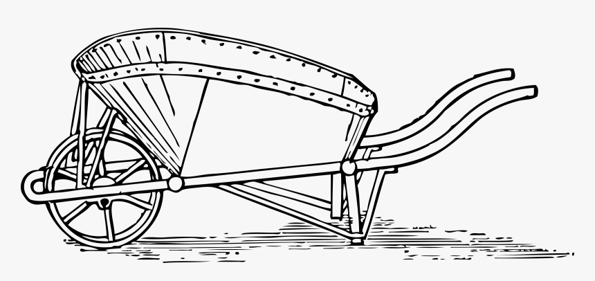 Coal Barrow Clip Arts - Wheelbarrow Clipart Black And White, HD Png Download