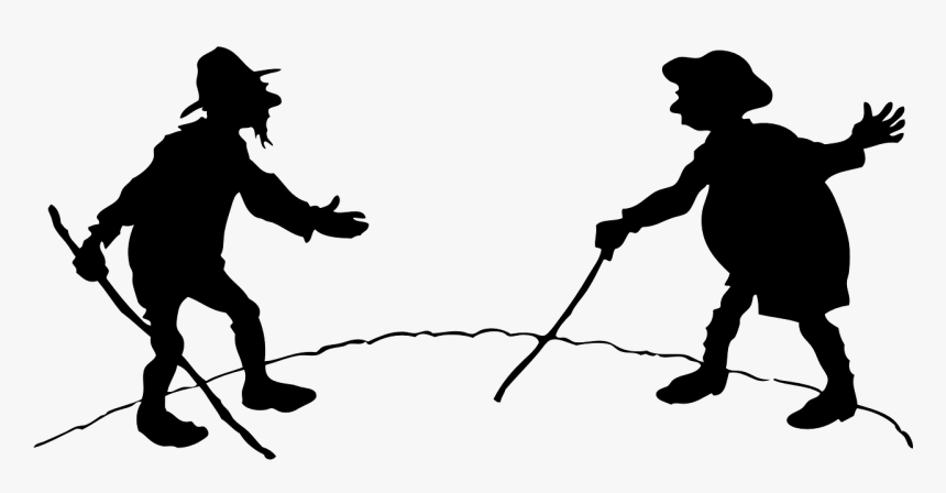 Transparent Two People Png - Two Old Men Walking Cartoon, Png Download