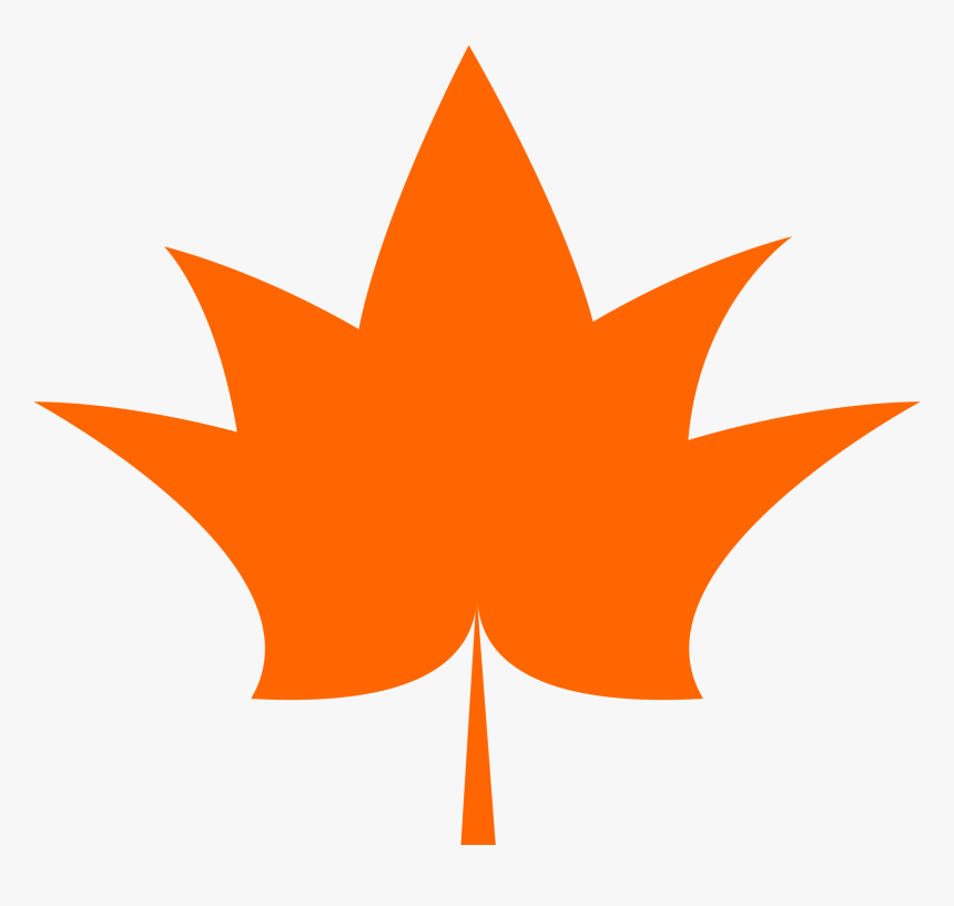 Maple Leaf One Color Flat Clip Arts - Maple Leaf Clipart Orange, HD Png Download