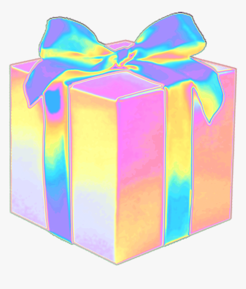 #gift #present #birthday #party #suprise #holo #holographic - Box Gift Tumblr Png, Transparent Png