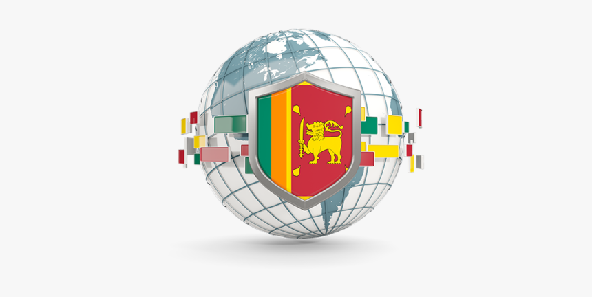 Globe With Shield - Emblem Of Sri Lanka, HD Png Download