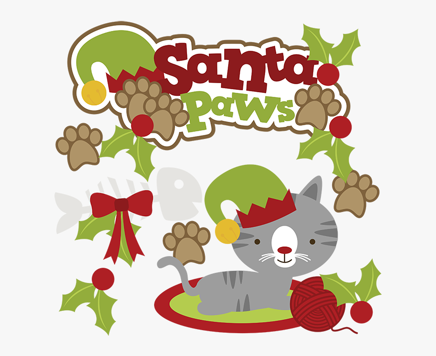 Transparent Cat Pngs - Santa Paws Clipart, Png Download