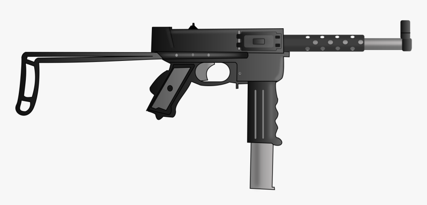 Machine Gun Clipart Smg - M3 Gun Clipart, HD Png Download
