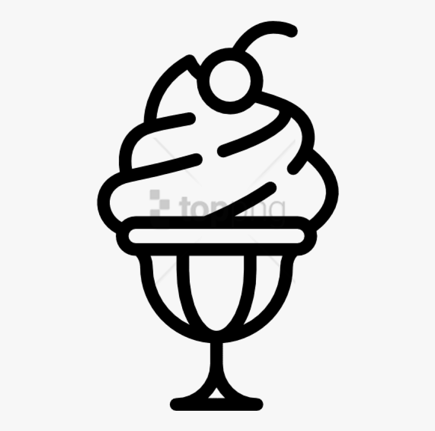 Free Png Ice Cream Free Icon - Ice Cream Clipart Black And White Free, Transparent Png
