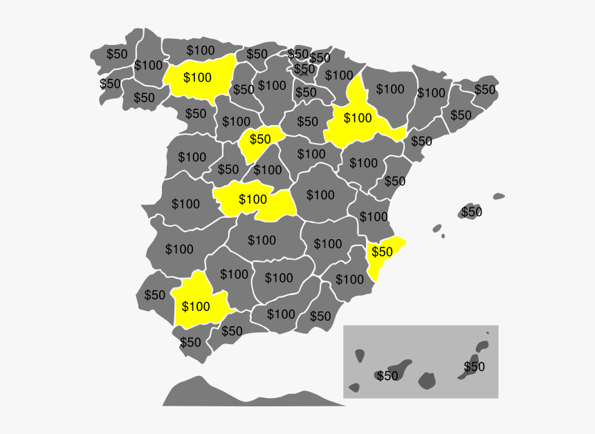 Hunter Partnership In Spain Svg Clip Arts - Gray Map Of Spain, HD Png Download
