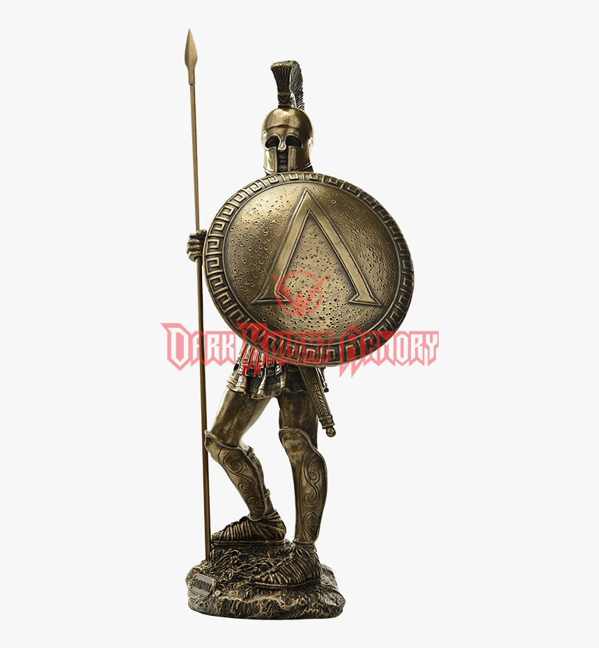 Spartan Warrior With Spear And Hoplite Shield Statue - Bronze Sculpture, HD Png Download