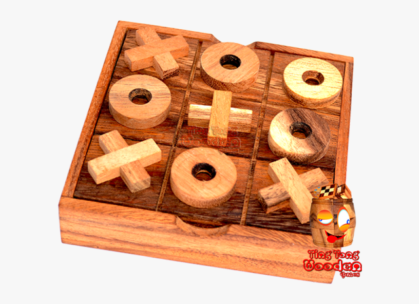Tic Tac Toe Strategy Game In Wooden Box Xo Or Wooden - Plank, HD Png Download