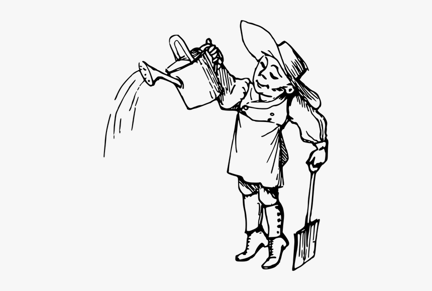Gardener - Gardening Cartoon Black And White, HD Png Download