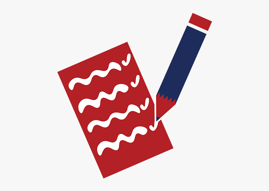 Illustration Of Pencil Putting Checks On Paper - Graphic Design, HD Png Download