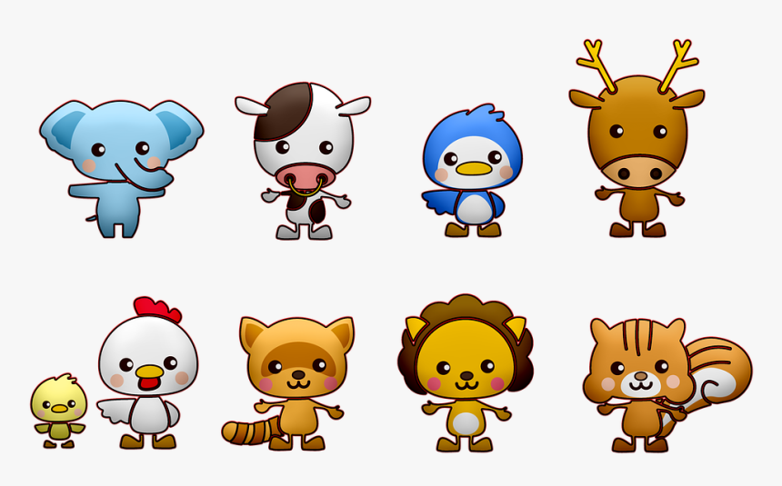 Kawaii Animals, Deer, Cow, Cat, Mammal, Nature, Animals - Both Neither Nor Worksheets, HD Png Download