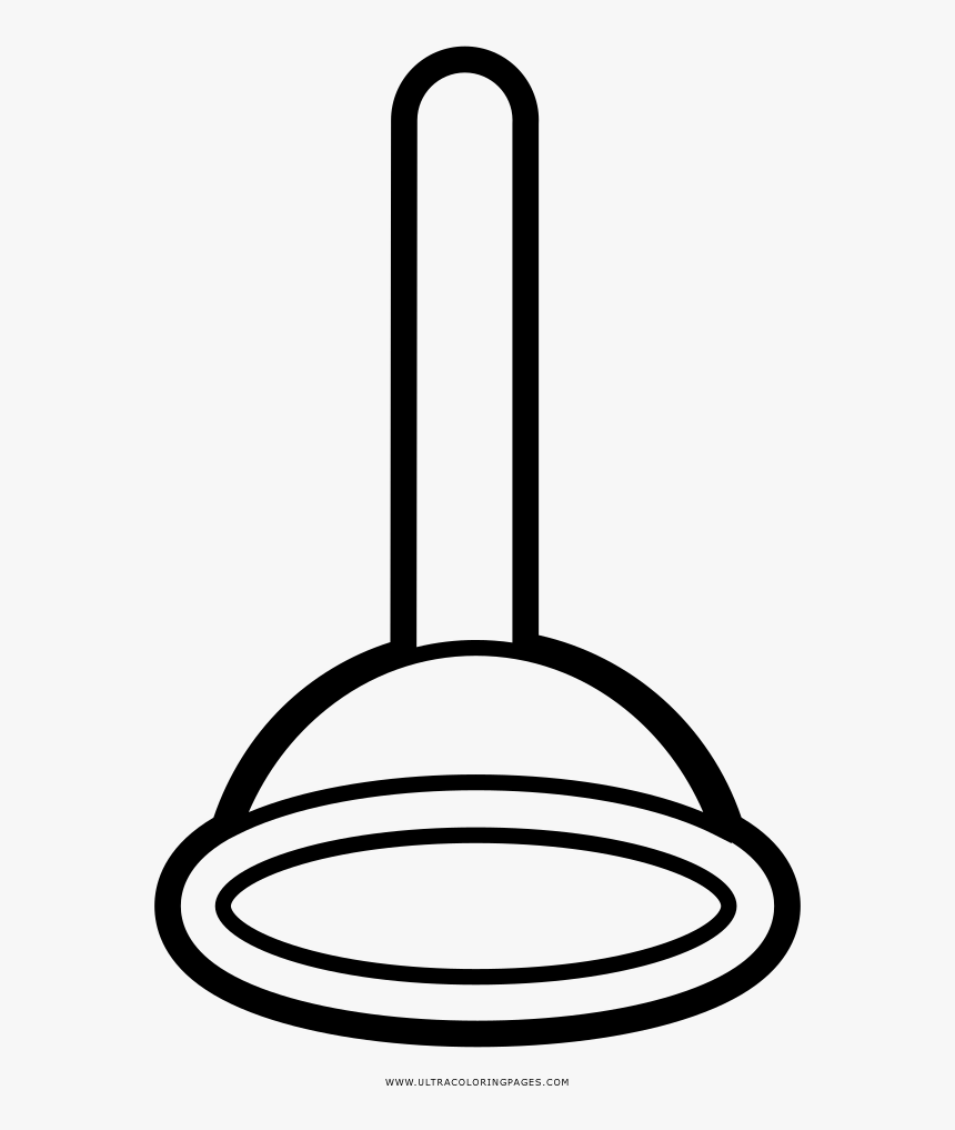 Plunger Coloring Page - Line Art, HD Png Download