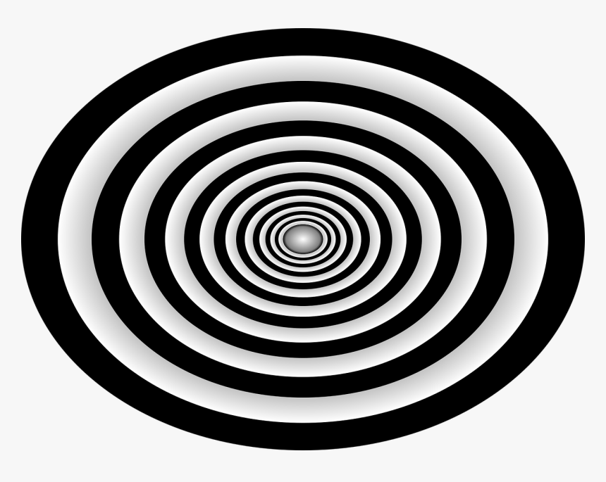 Black, Pattern, Perspective, Psychedelic, Retro, Tunnel - Black White Psychedelic Png, Transparent Png